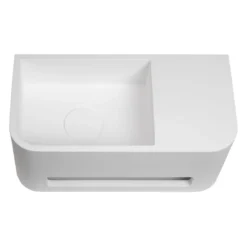 Kronenbach Stone Handwaschbecken 38 X 19 Cm Mit Handtuchhalterung, Becken Links Ohne Hahnlochbohrung