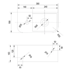 Kronenbach Stone Handwaschbecken 38 X 19 Cm Mit Handtuchhalterung, Becken Rechts Mit Hahnlochbohrung -Kronenbach kronenbach badkeramik handwaschbecken stone 38 x 6885582