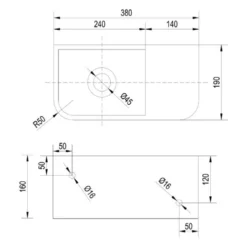 Kronenbach Stone Handwaschbecken 38 X 19 Cm, Becken Links Ohne Hahnlochbohrung -Kronenbach kronenbach badkeramik handwaschbecken stone 38 x 6885591