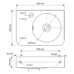 Kronenbach Stone Handwaschbecken 45 X 33 Cm, Becken Rechts Mit Hahnlochbohrung -Kronenbach kronenbach badkeramik handwaschbecken stone 45 x 6885600