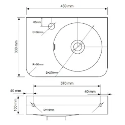 Kronenbach Stone Handwaschbecken 45 X 33 Cm Mit Handtuchhalterung, Becken Rechts Mit Hahnlochbohrung -Kronenbach kronenbach badkeramik handwaschbecken stone 45 x 6885603