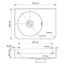 Kronenbach Stone Handwaschbecken 45 X 33 Cm, Becken Links Ohne Hahnlochbohrung -Kronenbach kronenbach badkeramik handwaschbecken stone 45 x 6885618