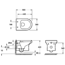 Kronenbach Round Wand-WC Komplettset -Kronenbach kronenbach badkeramik wc round wand komplettset 6013006