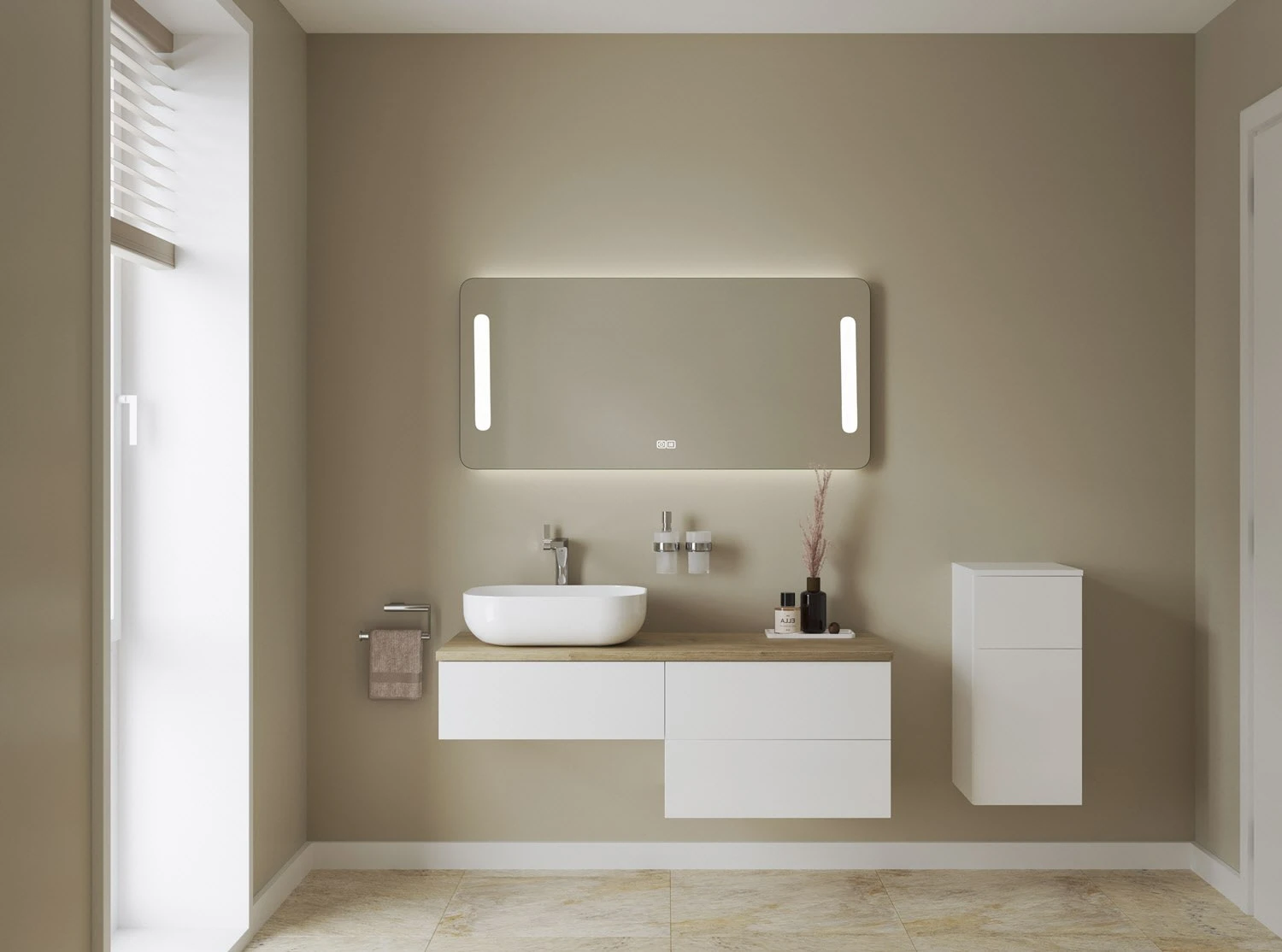 Kronenbach Cube Highboard 30 x 64,6 cm, 1 Auszug, 1 Tür, Anschlag rechts, mit TIP-ON Kronenbach Cube Highboard 30 X 64,6 Cm, 1 Auszug, 1 Tür, Anschlag Rechts, Mit TIP-ON -Kronenbach kronenbach badmoebel cube hochschraenke highboard 30 10060730