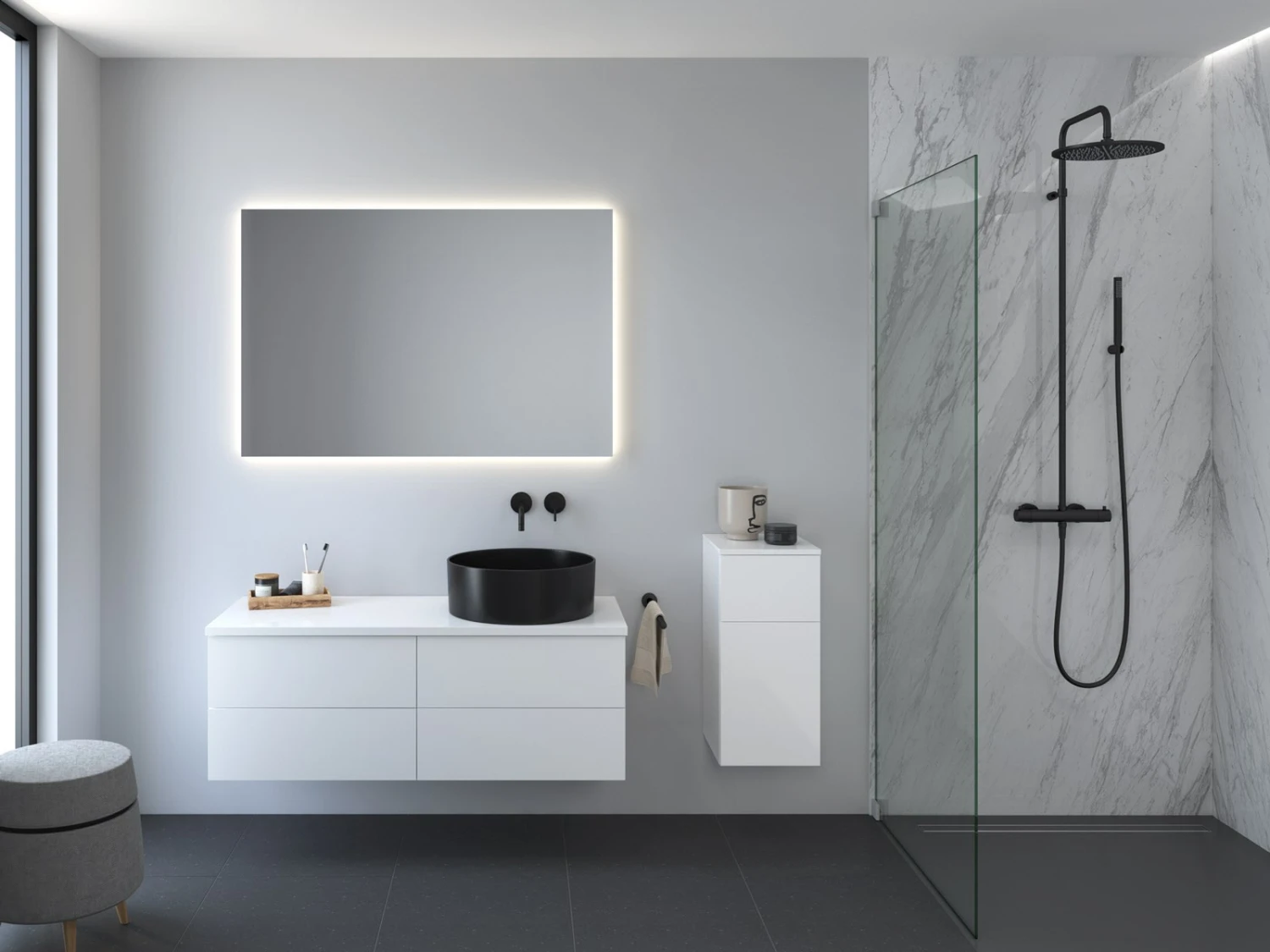 Kronenbach Cube Highboard 30 x 64,6 cm, 1 Auszug, 1 Tür, Anschlag rechts, mit TIP-ON Kronenbach Cube Highboard 30 X 64,6 Cm, 1 Auszug, 1 Tür, Anschlag Rechts, Mit TIP-ON -Kronenbach kronenbach badmoebel cube hochschraenke highboard 30 4024448