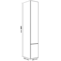 Kronenbach Cube Hochschrank 30 X 168 Cm, 1 Auszug, 1 Tür, Anschlag Rechts, Mit TIP-ON -Kronenbach kronenbach badmoebel cube hochschraenke hochschrank 30 4025618