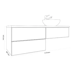 Kronenbach Cube Waschtischkonsole 121 Cm Mit 3 Auszügen Und TIP-ON -Kronenbach kronenbach badmoebel cube waschtischkonsolen 120 cm 6463502