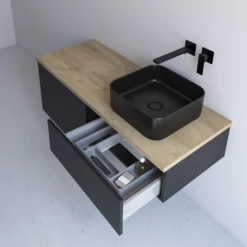 Kronenbach Cube Waschtischkonsole 121 Cm Mit 3 Auszügen Und TIP-ON