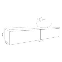 Kronenbach Cube Waschtischkonsole 141 Cm Mit 2 Auszügen Und TIP-ON -Kronenbach kronenbach badmoebel cube waschtischkonsolen 140 cm 8136928