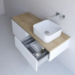 Kronenbach Cube Waschtischkonsole 141 Cm Mit 2 Auszügen Und TIP-ON