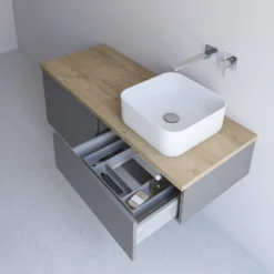 Kronenbach Cube Waschtischkonsole 161 Cm Mit 4 AuszĂĽgen Und TIP-ON