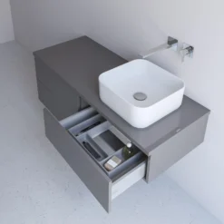 Kronenbach Cube Waschtischkonsole 181 Cm FĂĽr 2 Waschtische Mit 5 AuszĂĽgen Und TIP-ON