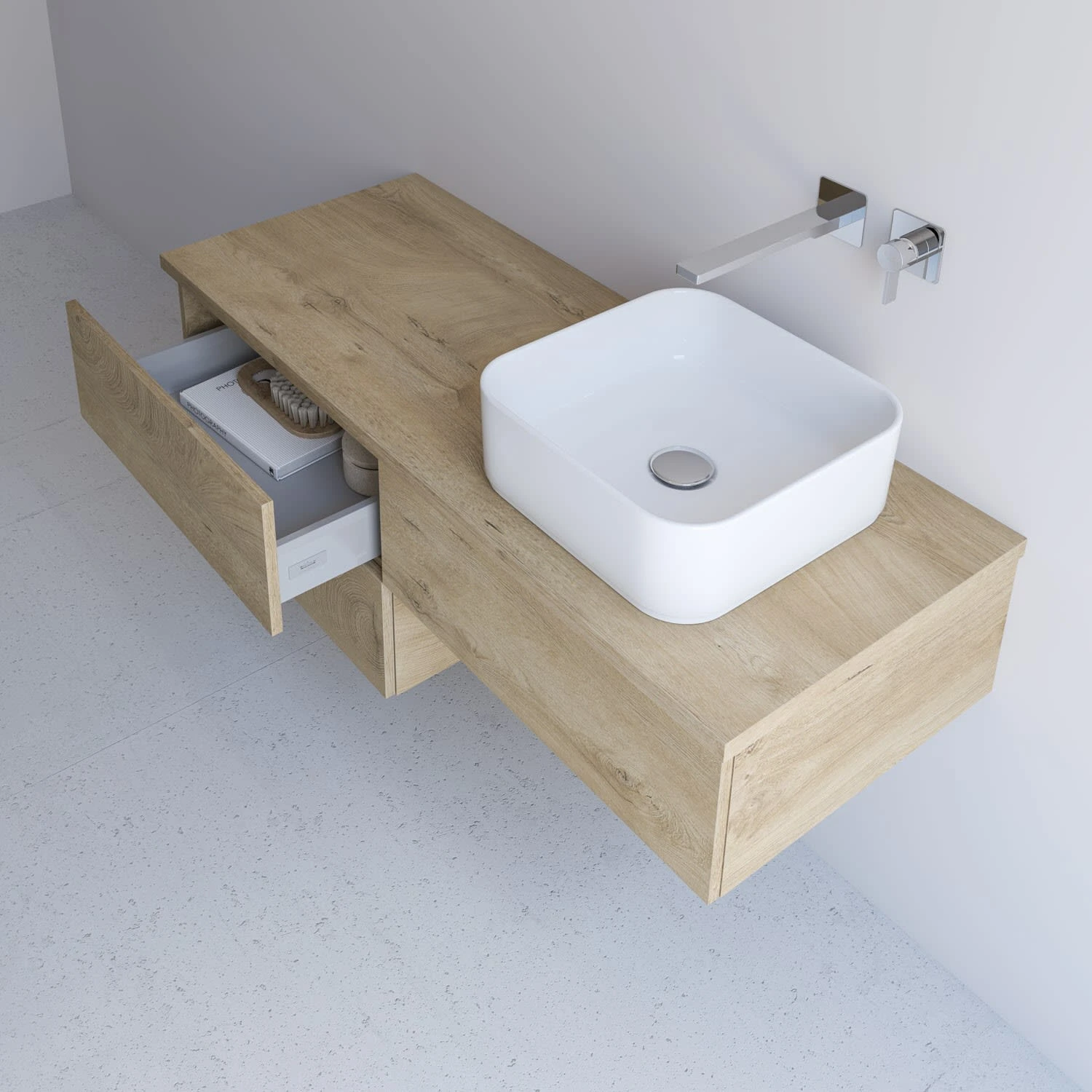 Kronenbach Cube Waschtischkonsole 181 cm für 2 Waschtische mit 3 Auszügen und TIP-ON Kronenbach Cube Waschtischkonsole 181 Cm Für 2 Waschtische Mit 3 Auszügen Und TIP-ON -Kronenbach kronenbach badmoebel cube waschtischkonsolen 180 cm 8729321