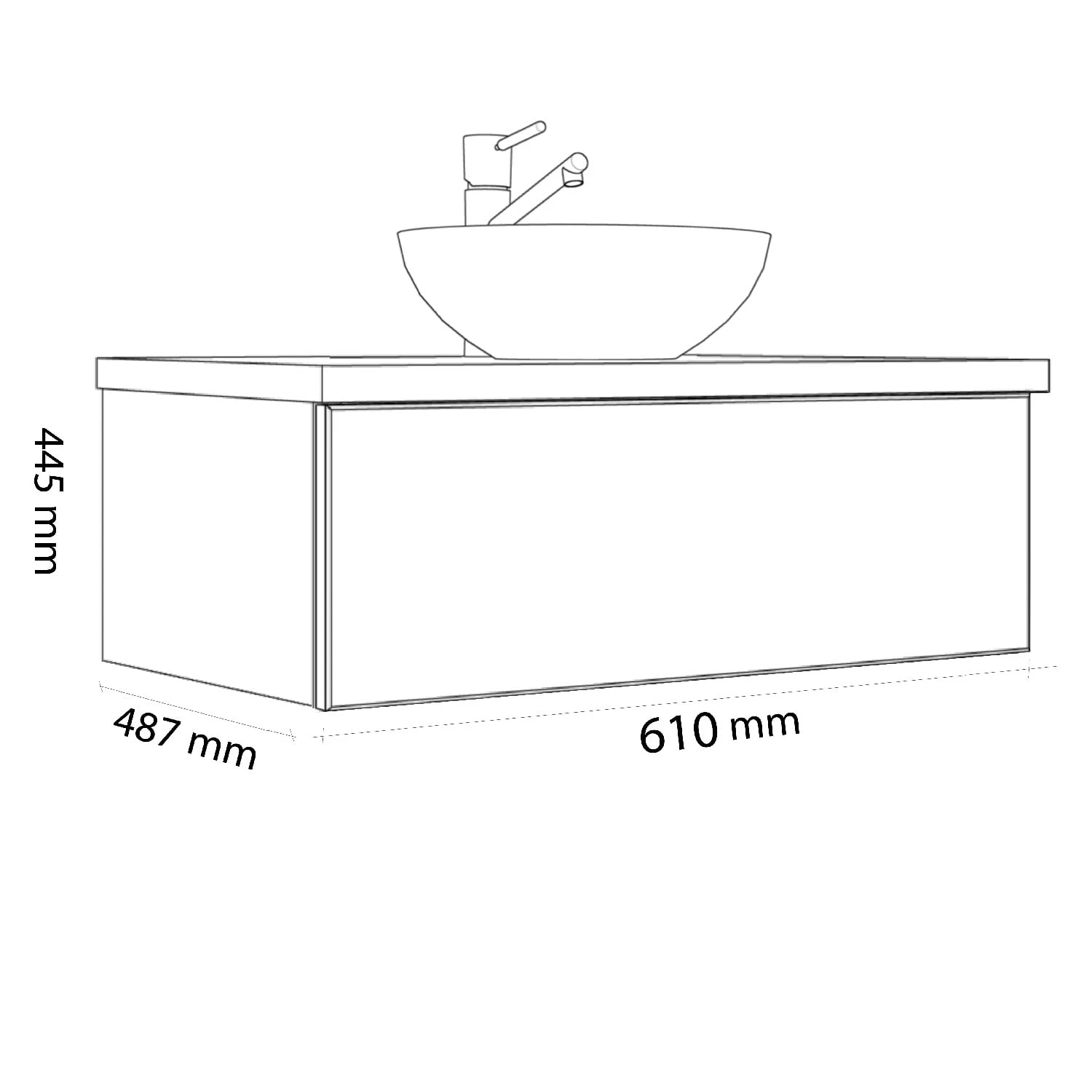 Kronenbach Cube Waschtischkonsole 61 cm mit 1 Auszug und TIP-ON Kronenbach Cube Waschtischkonsole 61 Cm Mit 1 Auszug Und TIP-ON -Kronenbach kronenbach badmoebel cube waschtischkonsolen 60 cm 6386863