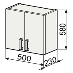Kronenbach Plana Oberschrank 50 X 23 X 58 Cm, 2 Türen -Kronenbach kronenbach badmoebel plana 100 hoch und 10388534