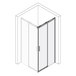 Kronenbach Slide Eckdusche Schiebetür 2-teilig, 90 X 200 Cm, Schenkel Rechts -Kronenbach kronenbach duschabtrennungen slide eckduschen schenkel rechts 6023461