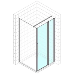 Kronenbach Tube Pendeltür Mit Festelement Für Trennwand, Sondermaß Bis 80 Cm, Anschlag Rechts -Kronenbach kronenbach duschabtrennungen tube pendeltuer tpwa und 4023944