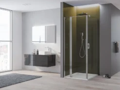 Kronenbach Tube Pendeltür Mit Festelement Für Trennwand, 90 X 200 Cm, Anschlag Links -Kronenbach kronenbach duschabtrennungen tube pendeltuer tpwa und 4212868