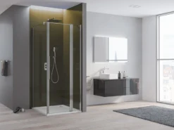 Kronenbach Tube Pendeltür Mit Festelement Für Trennwand, Sondermaß Bis 80 Cm, Anschlag Rechts -Kronenbach kronenbach duschabtrennungen tube pendeltuer tpwa und 4212904