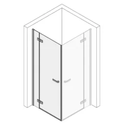 Kronenbach Turn Eckdusche Pendeltür 2-teilig, 120 X 200 Cm, Schenkel Links -Kronenbach kronenbach duschabtrennungen turn eckduschen pendeltuer schenkel 6018997