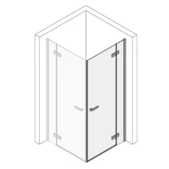 Kronenbach Turn Eckdusche Pendeltür 2-teilig, 150 X 200 Cm, Schenkel Rechts -Kronenbach kronenbach duschabtrennungen turn eckduschen pendeltuer schenkel 6019024