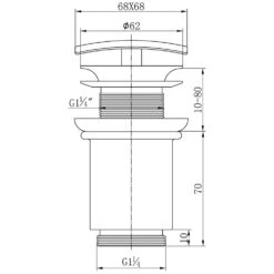 Kronenbach Ablaufventil Schaftventil Eckig, Lang