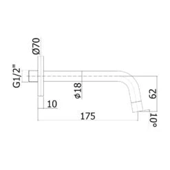 Kronenbach Lima 2.0 White Wanneneinlauf Ausladung 17,5 Cm