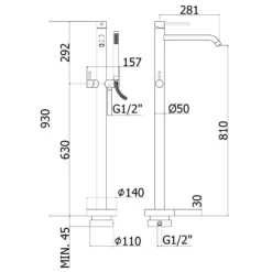 Kronenbach Lima 2.0 White Freistehende Wannenarmatur -Kronenbach kronenbach lima 2 white wanne wannenstand 3865163