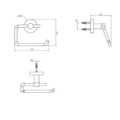 Kronenbach Radia Papierhalter Ohne Deckel, Rechts