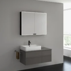 Kronenbach Cube Spiegelschrank 100 X 80 Cm Mit Umlaufender LED-Beleuchtung, Aufputz