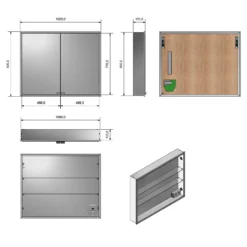 Kronenbach Cube Spiegelschrank 102 X 82 Cm Mit Umlaufender LED-Beleuchtung, Unterputz -Kronenbach kronenbach spiegelschraenke cube spiegelschrank 100 x 4842251