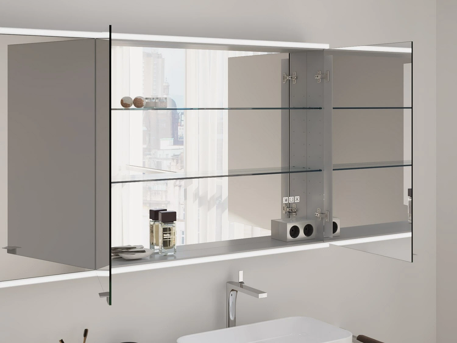 Kronenbach Cube Spiegelschrank 100 x 80 cm mit umlaufender LED-Beleuchtung, Aufputz Kronenbach Cube Spiegelschrank 100 X 80 Cm Mit Umlaufender LED-Beleuchtung, Aufputz -Kronenbach kronenbach spiegelschraenke cube spiegelschrank 100 x 6359641