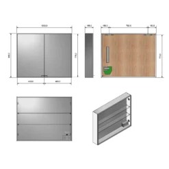 Kronenbach Cube Spiegelschrank 100 X 80 Cm Mit Umlaufender LED-Beleuchtung, Aufputz 3 Kronenbach Cube Spiegelschrank 100 X 80 Cm Mit Umlaufender LED-Beleuchtung, Aufputz -Kronenbach kronenbach spiegelschraenke cube spiegelschrank 100 x 6359647