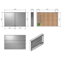 Kronenbach Cube Spiegelschrank 120 X 80 Cm Mit Umlaufender LED-Beleuchtung, Aufputz -Kronenbach kronenbach spiegelschraenke cube spiegelschrank 120 x 6359662