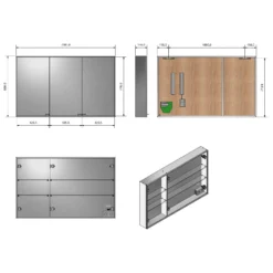 Kronenbach Cube Spiegelschrank 130 X 80 Cm Mit Umlaufender LED-Beleuchtung, Aufputz 2 Kronenbach Cube Spiegelschrank 130 X 80 Cm Mit Umlaufender LED-Beleuchtung, Aufputz -Kronenbach kronenbach spiegelschraenke cube spiegelschrank 130 x 4842266