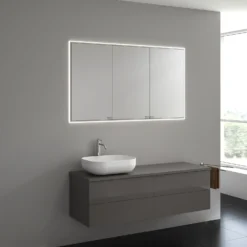 Kronenbach Cube Spiegelschrank 141,9 X 81,9 Cm Mit Umlaufender LED-Beleuchtung, Unterputz
