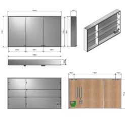 Kronenbach Cube Spiegelschrank 141,9 X 81,9 Cm Mit Umlaufender LED-Beleuchtung, Unterputz -Kronenbach kronenbach spiegelschraenke cube spiegelschrank 140 x 4842275