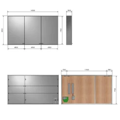 Kronenbach Cube Spiegelschrank 140 X 80 Cm Mit Umlaufender LED-Beleuchtung, Aufputz -Kronenbach kronenbach spiegelschraenke cube spiegelschrank 140 x 5453870