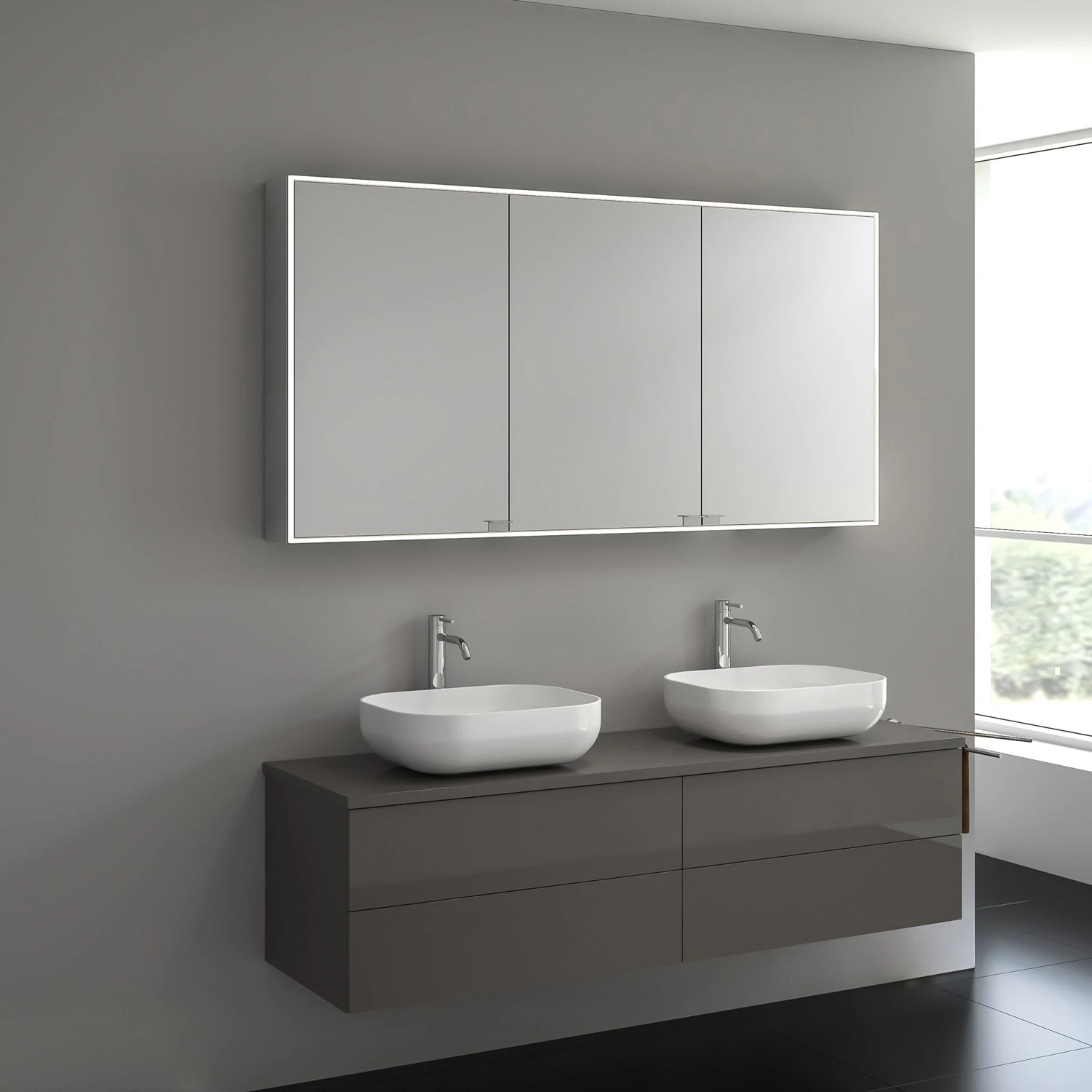 Kronenbach Cube Spiegelschrank 160 x 80 cm mit umlaufender LED-Beleuchtung, Aufputz Kronenbach Cube Spiegelschrank 160 X 80 Cm Mit Umlaufender LED-Beleuchtung, Aufputz -Kronenbach kronenbach spiegelschraenke cube spiegelschrank 160 x 4842149