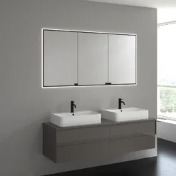 Kronenbach Cube Spiegelschrank 161,9 X 81,9 Cm Mit Umlaufender LED-Beleuchtung, Unterputz