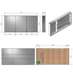 Kronenbach Cube Spiegelschrank 182 X 82 Cm Mit Umlaufender LED-Beleuchtung, Aufputz -Kronenbach kronenbach spiegelschraenke cube spiegelschrank 180 x 11079535