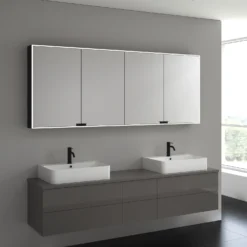 Kronenbach Cube Spiegelschrank 200 X 80 Cm Mit Umlaufender LED-Beleuchtung, Aufputz