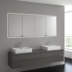 Kronenbach Cube Spiegelschrank 202 X 82 Cm Mit Umlaufender LED-Beleuchtung, Unterputz