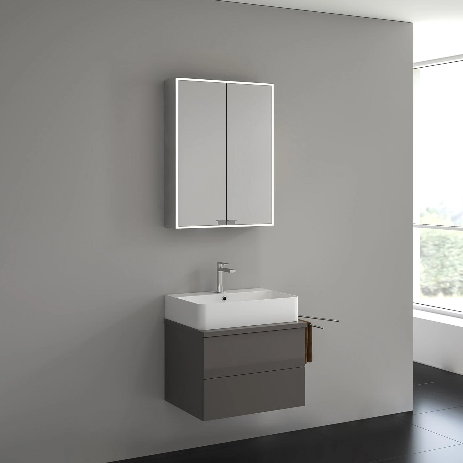 Kronenbach Cube Spiegelschrank 60 x 80 cm mit umlaufender LED-Beleuchtung, Aufputz Kronenbach Cube Spiegelschrank 60 X 80 Cm Mit Umlaufender LED-Beleuchtung, Aufputz -Kronenbach kronenbach spiegelschraenke cube spiegelschrank 60 x 4842065