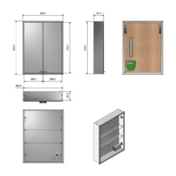 Kronenbach Cube Spiegelschrank 62 X 82 Cm Mit Umlaufender LED-Beleuchtung, Unterputz -Kronenbach kronenbach spiegelschraenke cube spiegelschrank 60 x 6359575