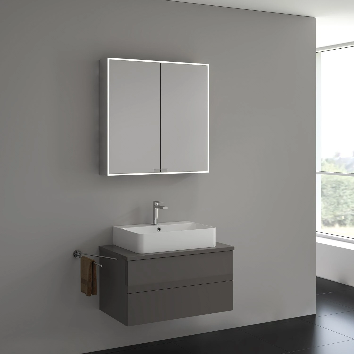 Kronenbach Cube Spiegelschrank 80 x 80 cm mit umlaufender LED-Beleuchtung, Aufputz Kronenbach Cube Spiegelschrank 80 X 80 Cm Mit Umlaufender LED-Beleuchtung, Aufputz -Kronenbach kronenbach spiegelschraenke cube spiegelschrank 80 x 4842077