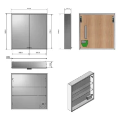 Kronenbach Cube Spiegelschrank 82 X 82 Cm Mit Umlaufender LED-Beleuchtung, Unterputz -Kronenbach kronenbach spiegelschraenke cube spiegelschrank 80 x 4842245