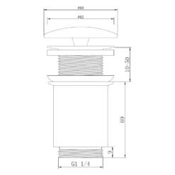 Kronenbach Ablaufventil Schaftventil Rund, Lang, Keramische Abdeckung
