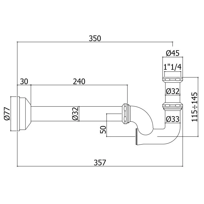 Kronenbach Röhrensiphon 5/4" mit Reinigungsöffnungen Kronenbach Röhrensiphon 5/4" Mit Reinigungsöffnungen -Kronenbach kronenbach universalartikel ablauftechnik roehrensiphon mit 5849026