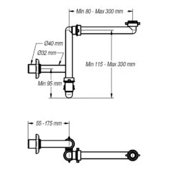 Kronenbach Waschtisch- Und Möbel Raumsparsiphon 1 1/4" Universal -Kronenbach kronenbach universalartikel ablauftechnik waschtisch und moebel 4172233